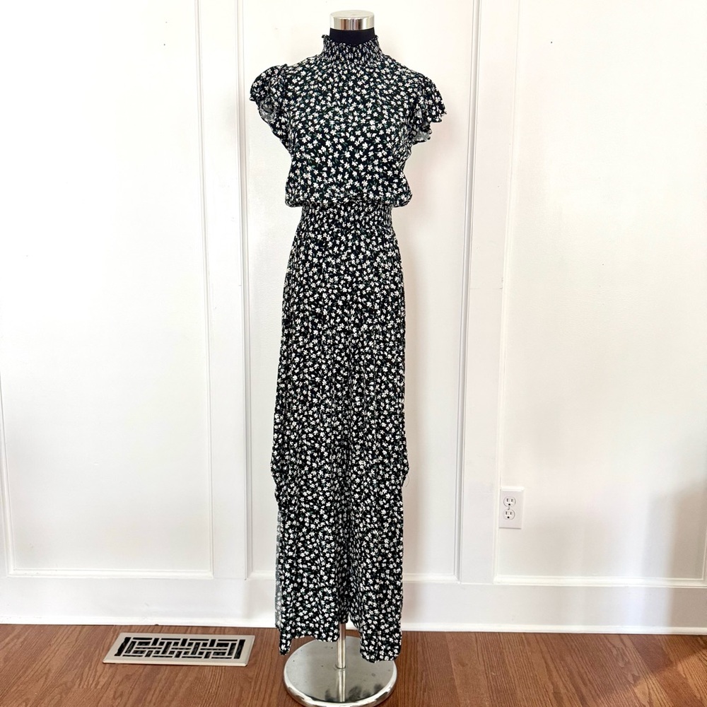 MSK Floral Wide Leg Maxi Jumpsuit